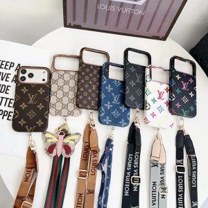 ルイ?ヴィトン iPhone ケース モノグラム レザー ロングネックストラップ 肩掛け