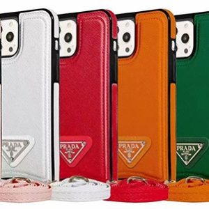 プラダ iPhone ケース サフィアーノレザー ショルダーストラップ 財布型 カード収納 スタンド機能
