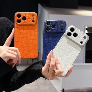 ディオール iPhone ケース 総柄ロゴ 型押し PUレザー 耐衝撃