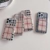 バーバリー iPhone ケース チェック柄 レザー カードポケット付き ビジネス風