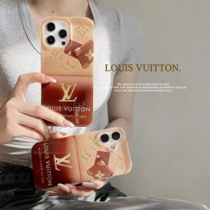 ルイヴィトン iPhone ケース メイラード風 金箔入り キラキラ 高級感 グラデーション MagSafe対応
