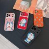 グッチ iPhone ケース ドラえもん アニメ風 PUレザー 型押し 軽量 薄型 全面保護