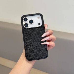 クロムハーツ iPhone ケース PUレザー エンボス ロゴ メンズ ブラック かっこいい