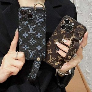 ルイヴィトン iPhone ケース バンド付き 落下防止 リング付き モノグラム レザー おしゃれ