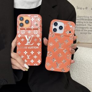 ルイヴィトン iPhone ケース オレンジ モノグラム ロゴプリント スマホケース 送料無料