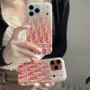 ディオール iPhone ケース 光沢感 オレンジ プリント 軽量 スリム 耐衝撃