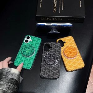 ゴヤール iPhone ケース Y字デザイン スタンド機能 MagSafe対応 つや消しマット おしゃれ