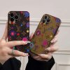 ルイヴィトン iPhone ケース モノグラム レザー 落書き かわいい 一体型カメラレンズ保護