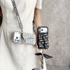 ディオール iPhone ケース サドル オブリーク ジャカード Dロゴ ストラップ付き MagSafe対応