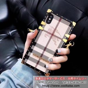 バーバリー iPhone ケース トランク型 スマホショルダー 斜めがけ 高級感 四角い保護