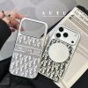 ディオール iPhone ケース ロゴ総柄 強化ガラス MagSafe対応 メッキバンパー