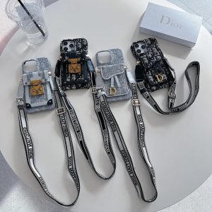 レディ?ディオール iPhone ケース ショルダー 斜めがけ オブリークキャンバス カード収納