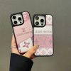 ルイ?ヴィトン iPhone ケース レザー TPU製 ピンクプリント 可愛いデザイン