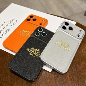 エルメス iPhone ケース PUレザー ロゴ箔押し 軽量 薄型 おしゃれ