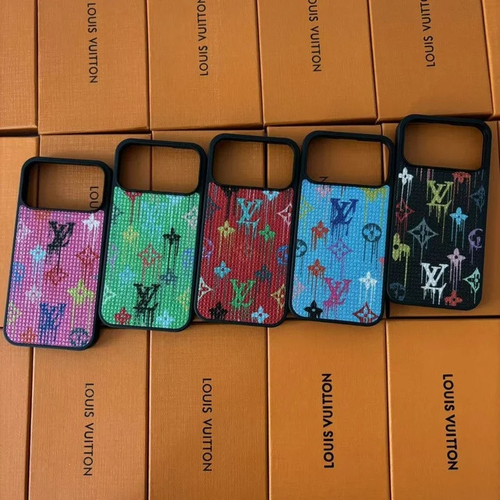 ルイヴィトン iPhone ケース イタズラ風デザイン アートスタイル PUレザー 落書き MagSafe対応