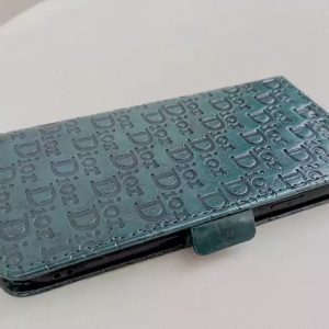 ディオール iPhone ケース 手帳型 高級レザー ロゴ型押し カード収納