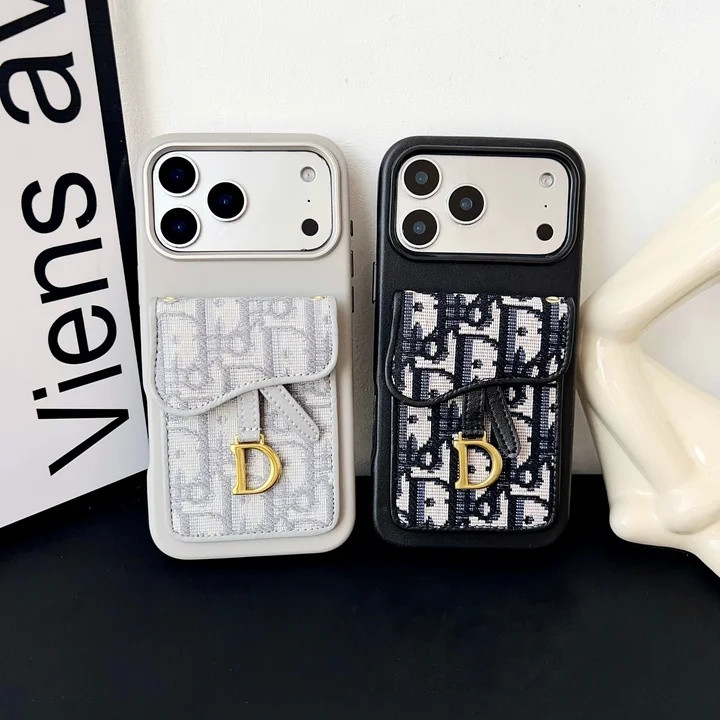 ディオール iPhone ケース 縦型 カード収納 Dロゴ ジャカード 耐衝撃