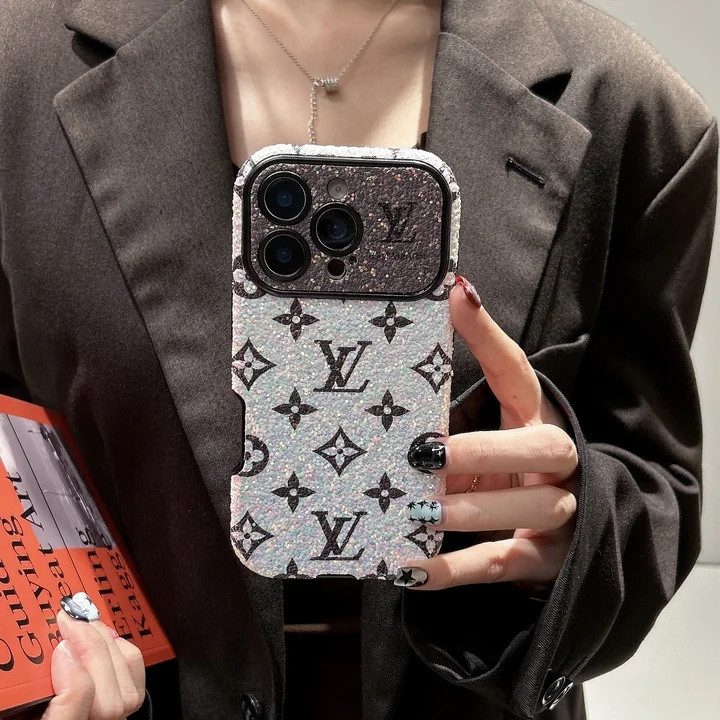 ルイヴィトン iPhone ケース シリコン 大きなカメラ窓 キラキラ 耐衝撃