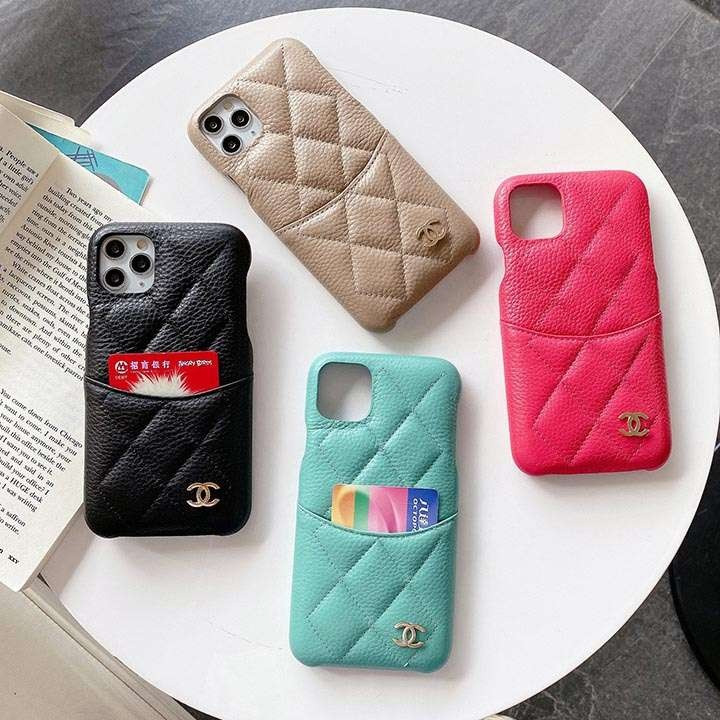 シャネル iPhone ケース マドモアゼル 本革 背面 カード入れ おしゃれ
