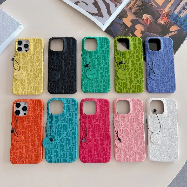 ディオール iPhone ケース レザー 型押し 薄型 軽量 耐衝撃 カラフル