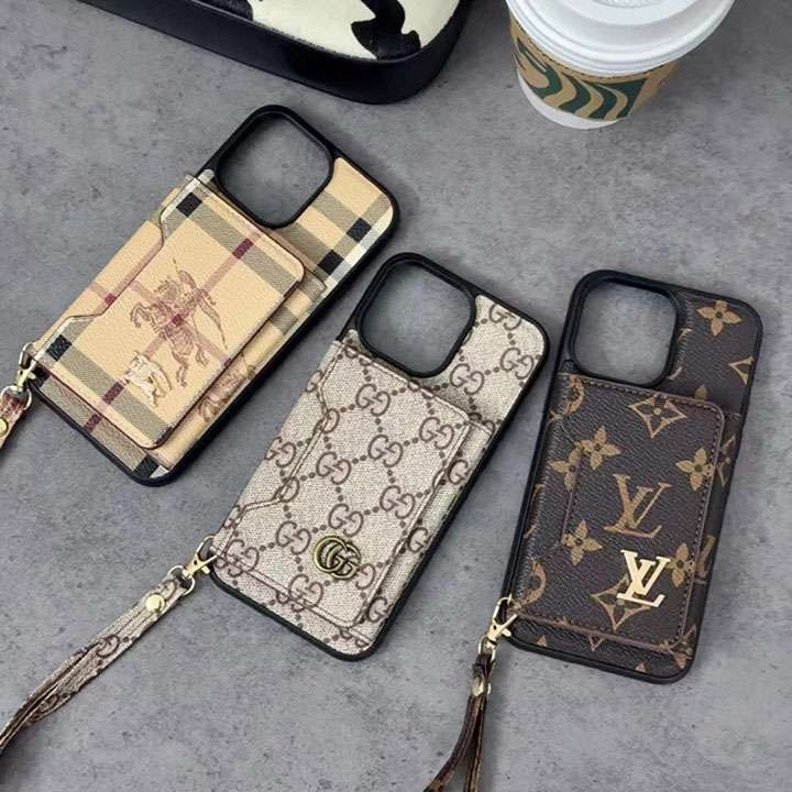 ルイヴィトン iPhone ケース ストラップ付き 磁力カードポケット マグセーフ 財布機能