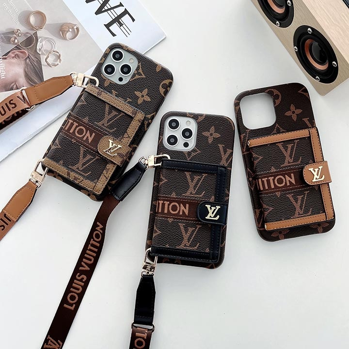 ルイヴィトン iPhone ケース ショルダーストラップ付き モノグラム カード入れ 落下防止