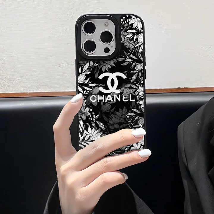 シャネル iPhone ケース 花柄 かわいい ブラック 人気