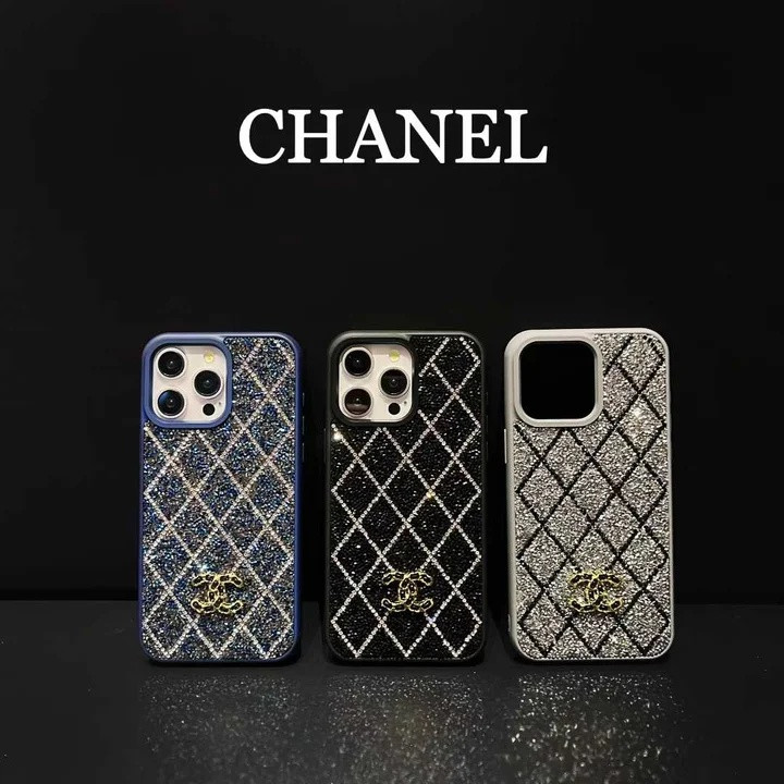 シャネル iPhone ケース ココマーク ラインストーン付き シリコン 全面保護 耐衝撃