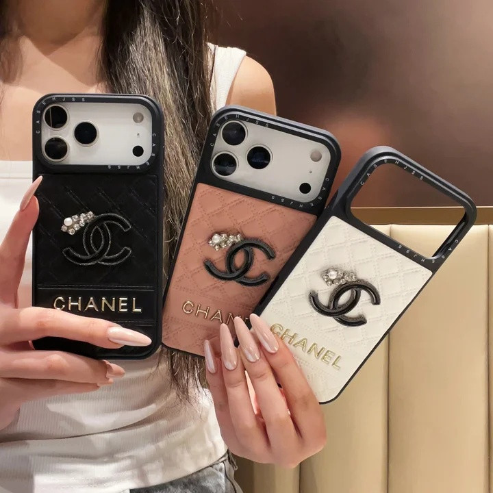 シャネル iPhone ケース マトラッセレザー 女性向け 金箔押し CCロゴ エレガント