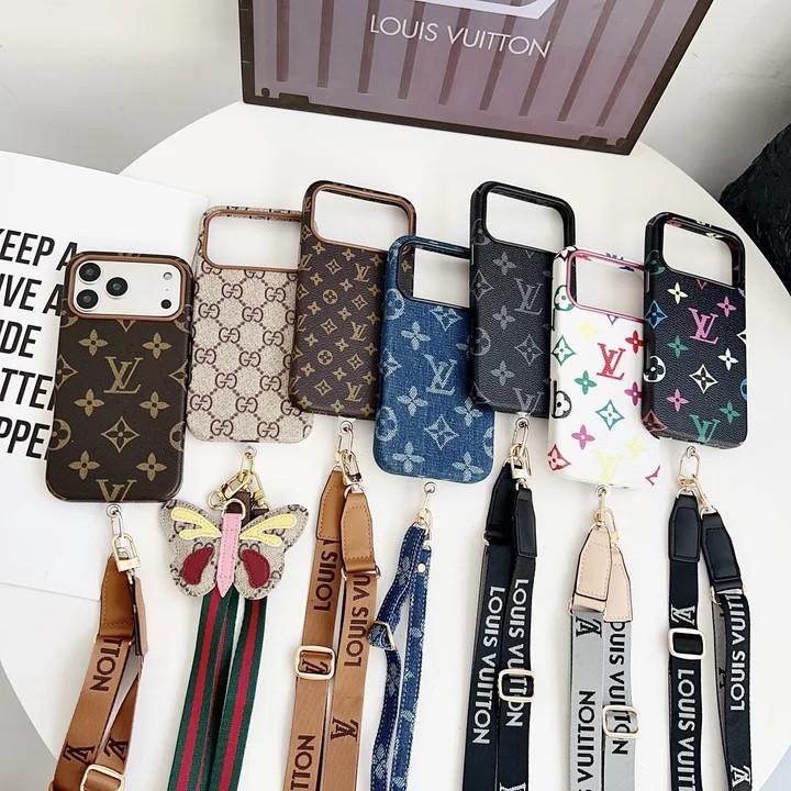 ルイヴィトン iPhone ケース モノグラム レザー ロングネックストラップ 肩掛け