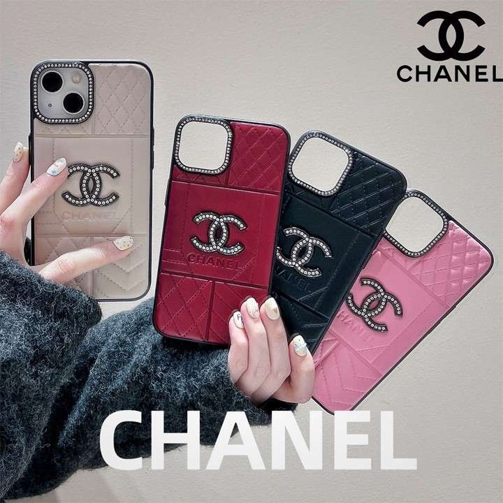 シャネル iPhone ケース ラインストーン キラキラ 菱形 レザー 全面保護 女性向け おしゃれ