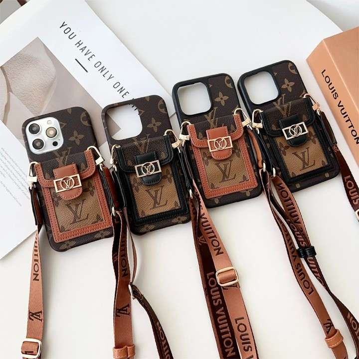ルイヴィトン iPhone ケース モノグラム レザー スマホショルダー 背面カード入れ