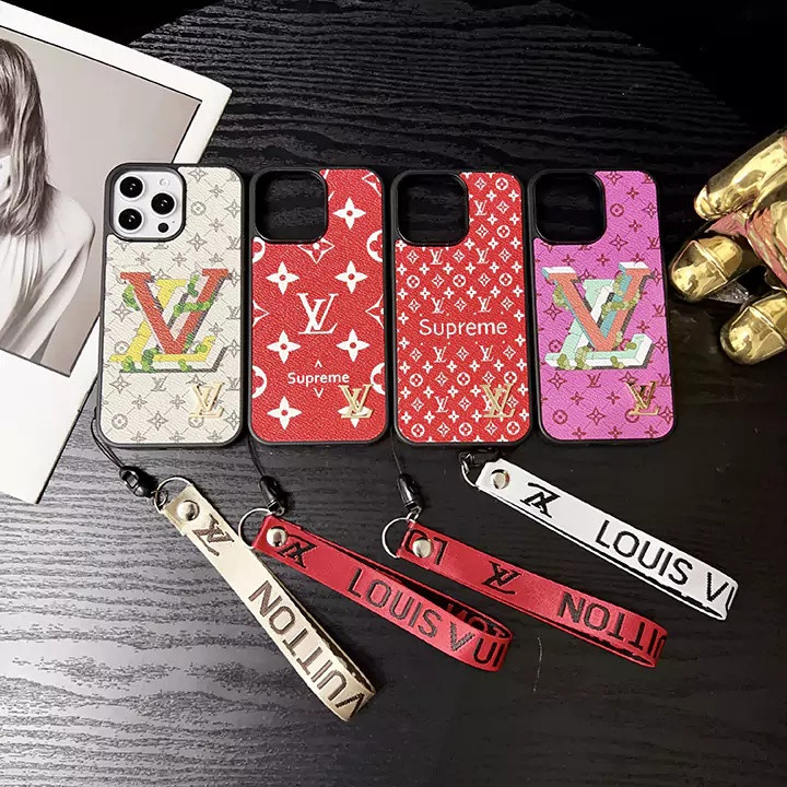 ルイヴィトン iPhone ケース 手提げ ストラップ付き 落下防止 PUレザー 全面保護 かっこいい