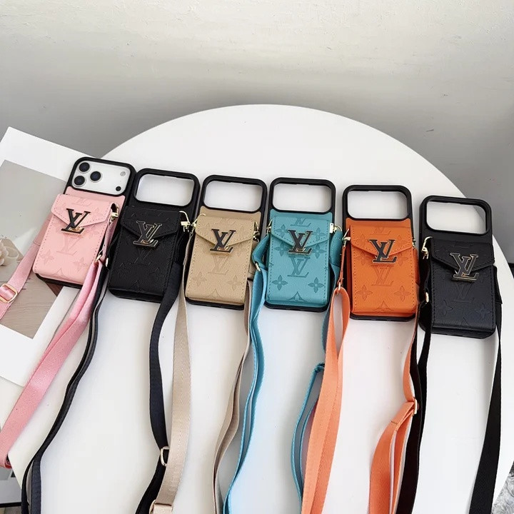 ルイヴィトン iPhone ケース ショルダーストラップ アコーディオン カード収納 カラフル おしゃれ