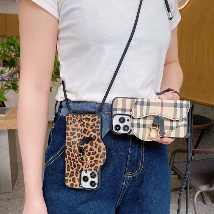バーバリー iPhone ケース ショルダータイプ カード収納 レザー ヒョウ柄 おしゃれ MagSafe対応