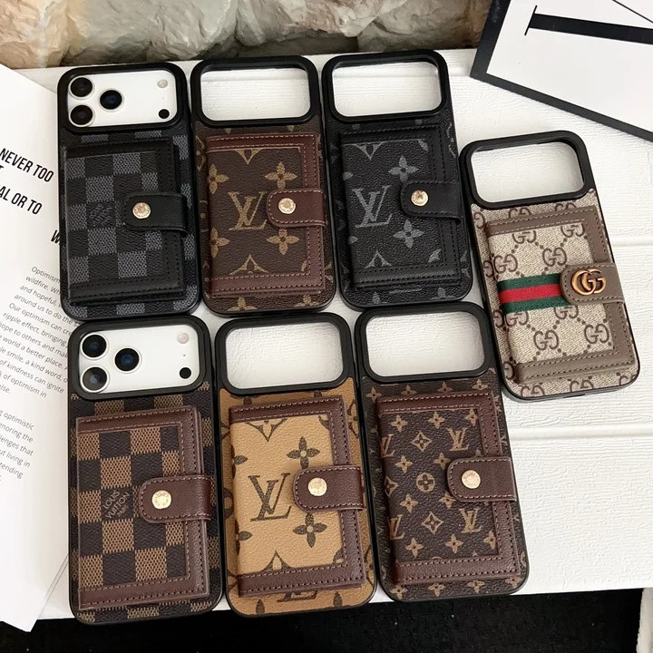 ルイヴィトン iPhone ケース 二つ折り カードポケット付き 背面収納