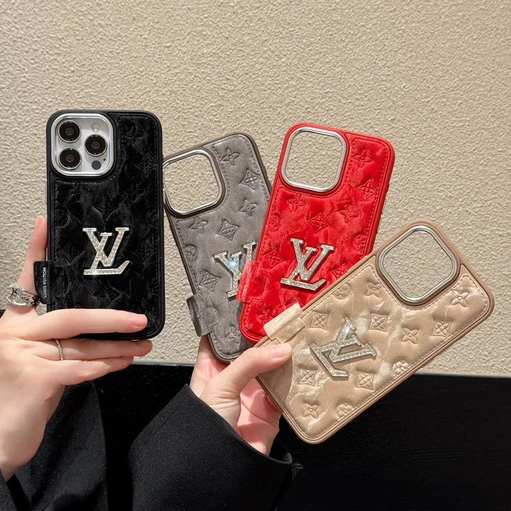 ルイヴィトン iPhone ケース ラインストーン付き キラキラ シルバー 電気メッキ 耐衝撃