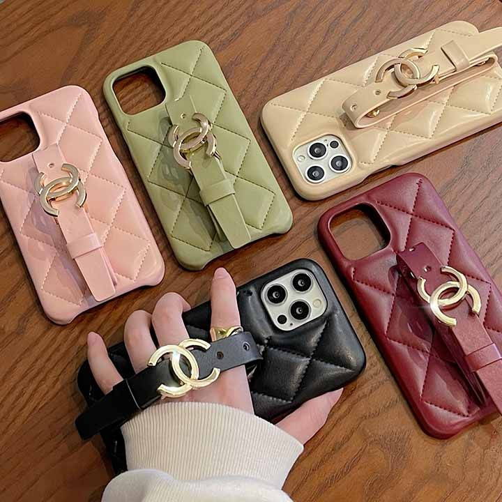 シャネル iPhone ケース ベルト付き 落下防止 ラムスキン レザー 柔軟 高級 人気