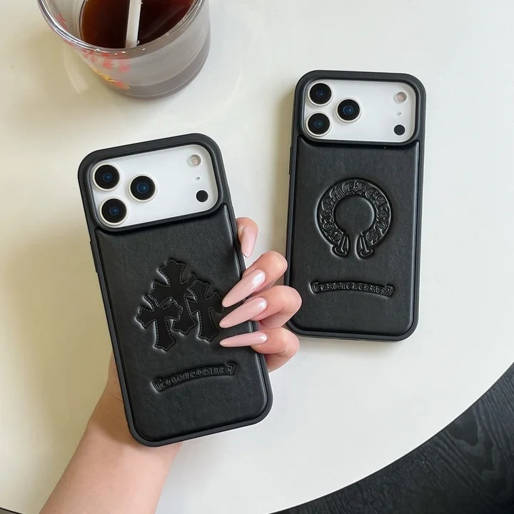 クロムハーツ iPhone ケース レザーエンボスロゴ 軽量耐衝撃 人気 ストリートブランド