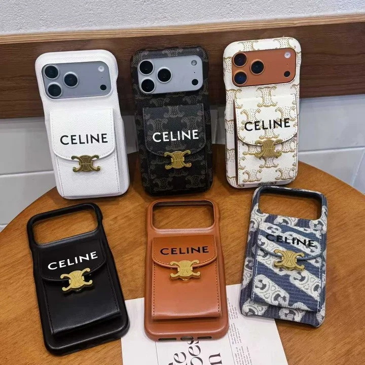 セリーヌ トリオンフ iPhone ケース 革 大容量 カード収納 高級感 MagSafe対応