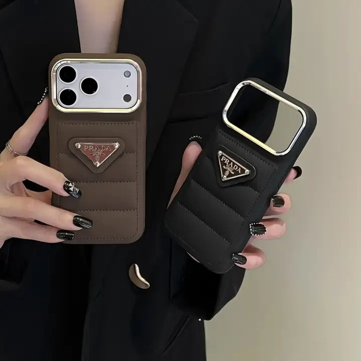 プラダ iPhone ケース ダウンジャケット レザー エアクッション 保護 耐衝撃 シンプル おしゃれ