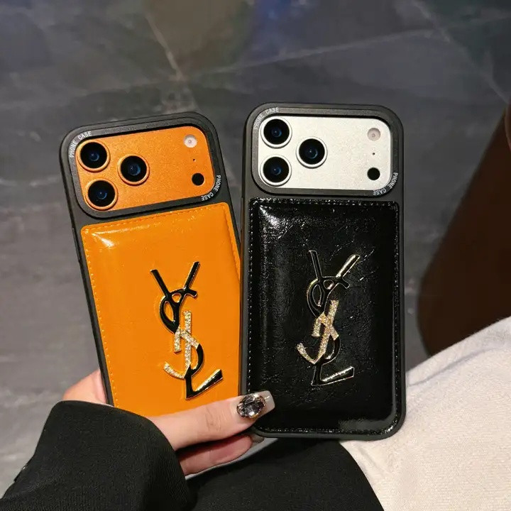 イヴサンローラン iPhone ケース 上品 レザー 新発売 ロゴ レンズ保護 耐衝撃 大人可愛い