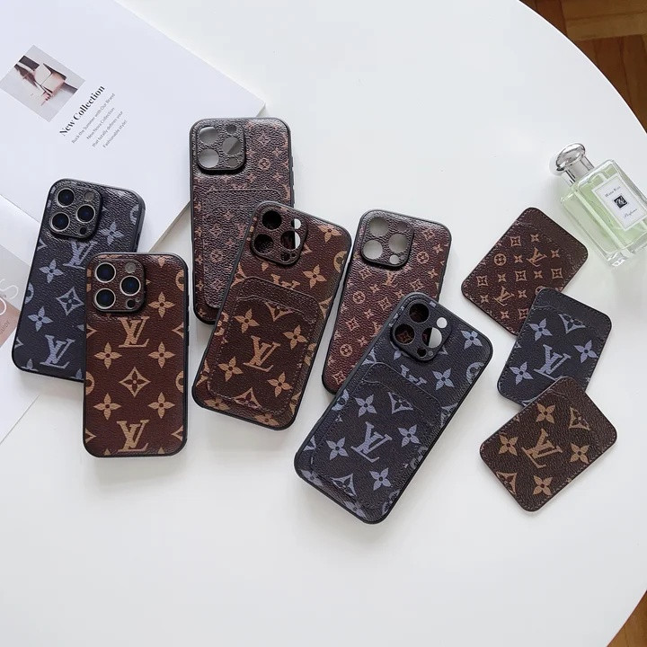 ルイヴィトン iPhone ケース サフィアーノレザー モノグラム カード収納 一体型 レンズ保護