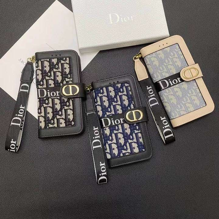 ディオール iPhone ケース 手帳型 TPU+レザー CDロゴ 財布型 カード収納