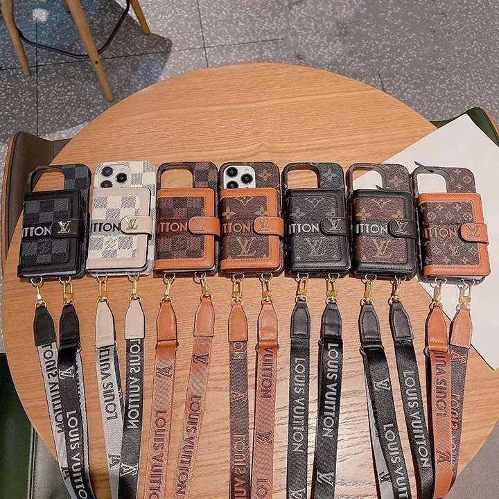 ルイヴィトン iPhone ケース スマホショルダー レザー モノグラム柄 ストラップ付き