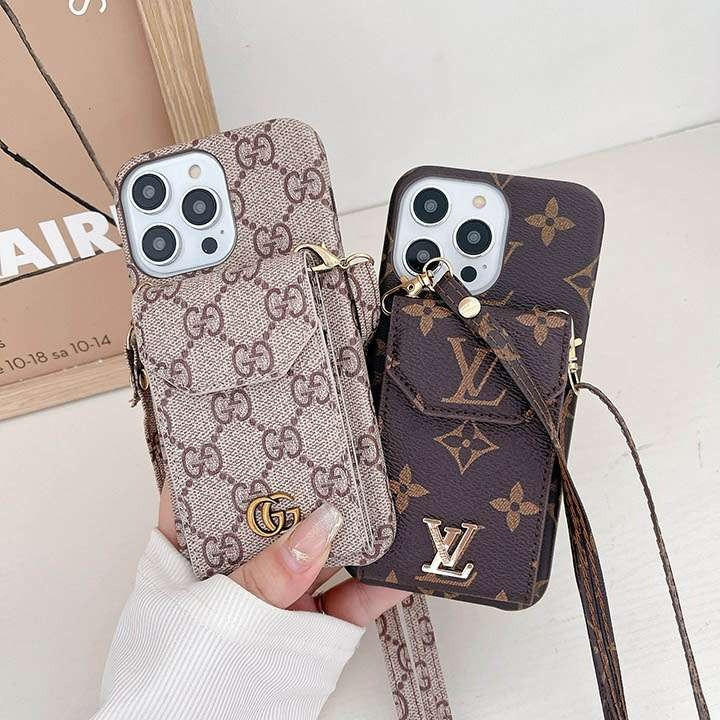 グッチ iPhone ケース スマホショルダー ジャバラ式 カード入れ 大容量 レザー 全面保護 定番柄