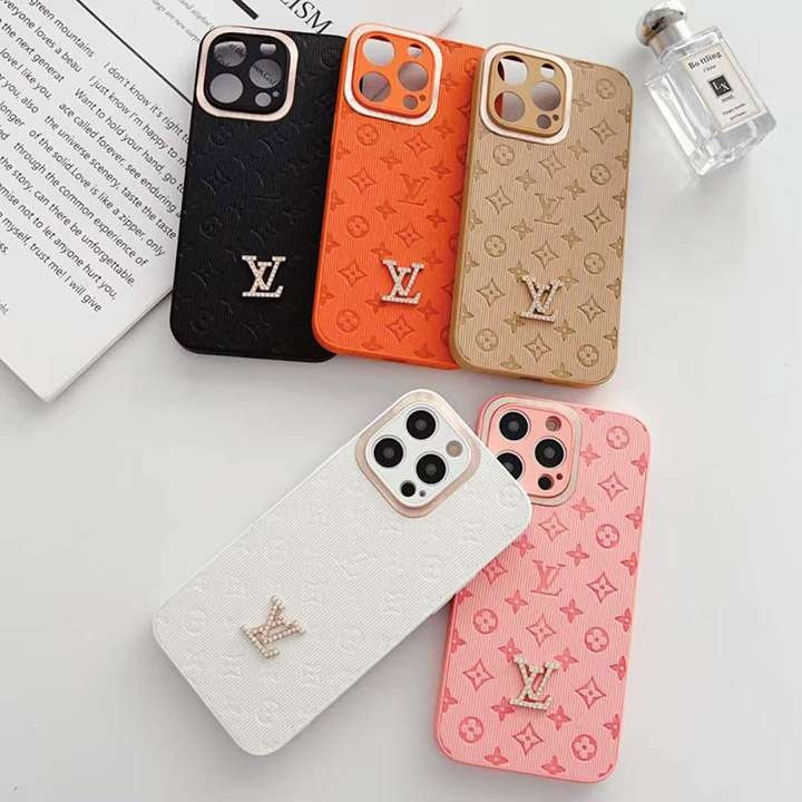 ルイヴィトン iPhone ケース キラキララインストーン ロゴ付き メタルレンズ保護 一体型