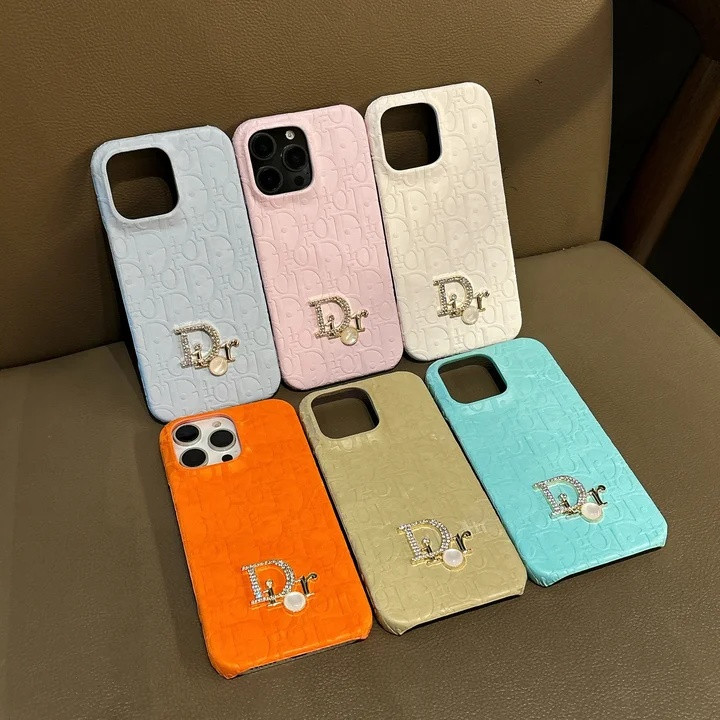 ディオール iPhone ケース レザー 型押しロゴ キラキラ 軽量 耐衝撃 おしゃれ