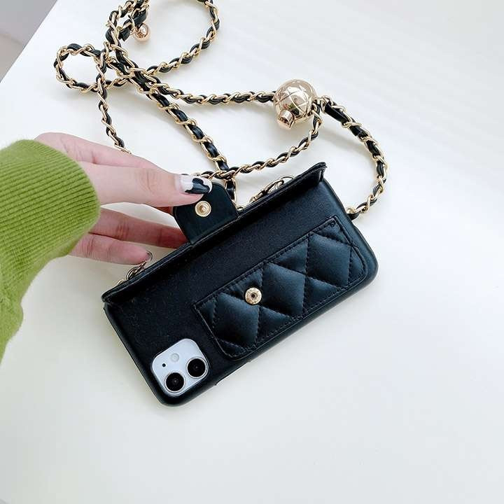 シャネル iPhone ケース マトラッセ風 ショルダー チェーン付き 人気 おしゃれ