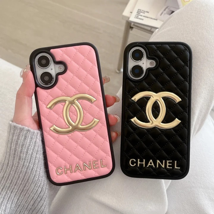 シャネル iPhone ケース マトラッセ レザー 大きい ロゴ ゴールド おしゃれ